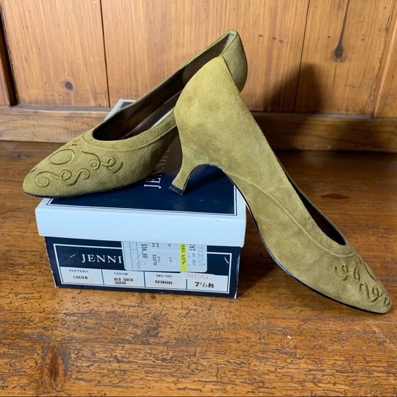 Gold Suede Jennifer Moore Heels - Picture 7 of 7